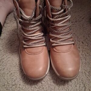 Maurices Tan Lace-Up Women’s Ankle Boots
